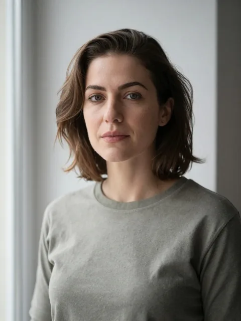 Natural light editorial portrait generated with Loccra